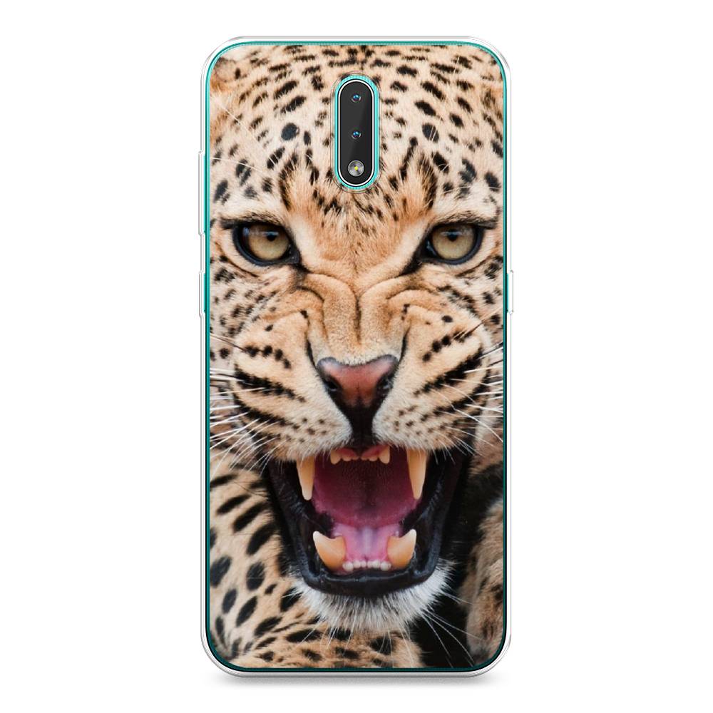 

Чехол на Nokia 2.3 "Леопард 3d", Бежевый;черный, 123250-6