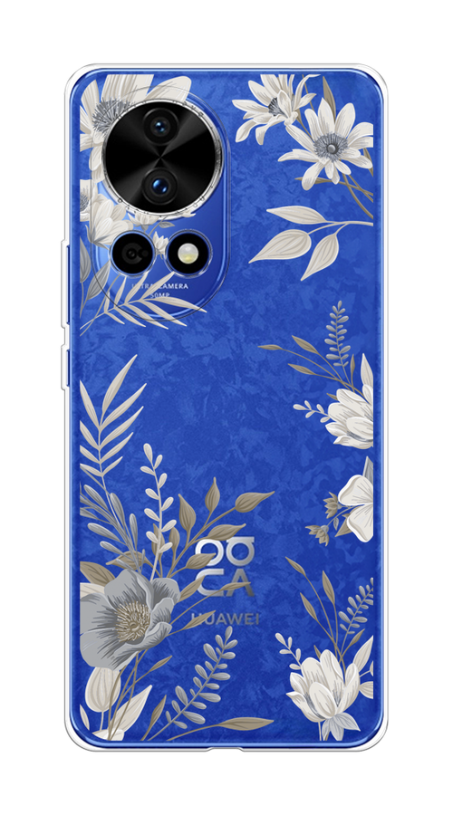 

Чехол на Huawei Nova 12 Pro "Цветы сепия", Серый;прозрачный;зеленый;белый, 6123150-1