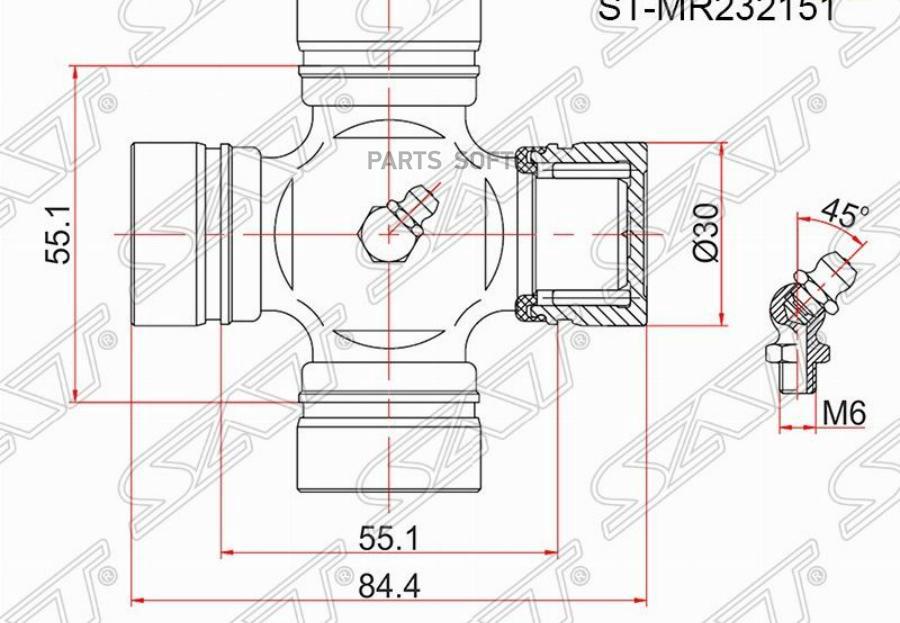 SAT STMR232151 Крестовина MITSUBISHI L200 96-05PAJEROMONTERO SPORT CHALLENGER 96-06 800₽