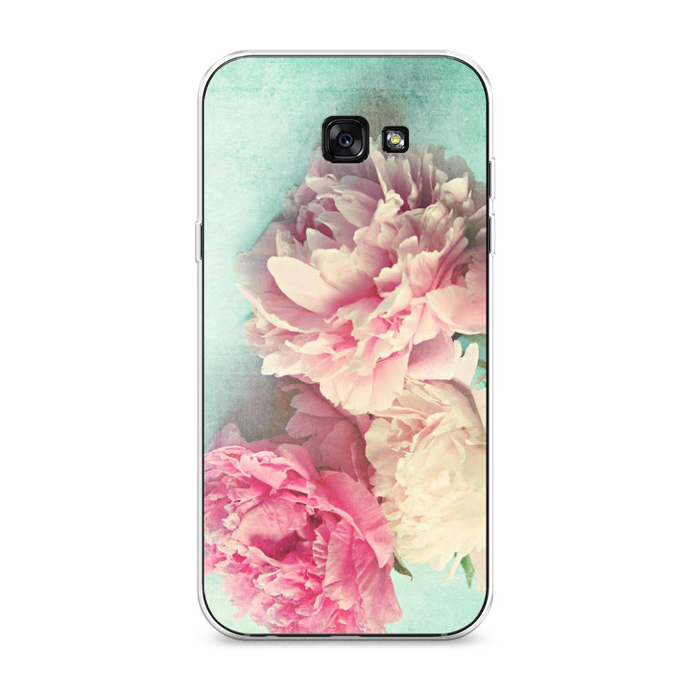 

Чехол Awog на Samsung Galaxy A7 2017 / Самсунг A7 2017 "Пионы new", Голубой, 20950-8