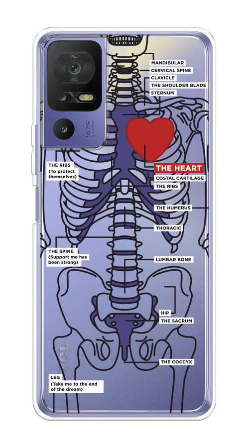 

Чехол на TCL 40 SE "Скелет человека", Прозрачный;синий;красный, 291550-1