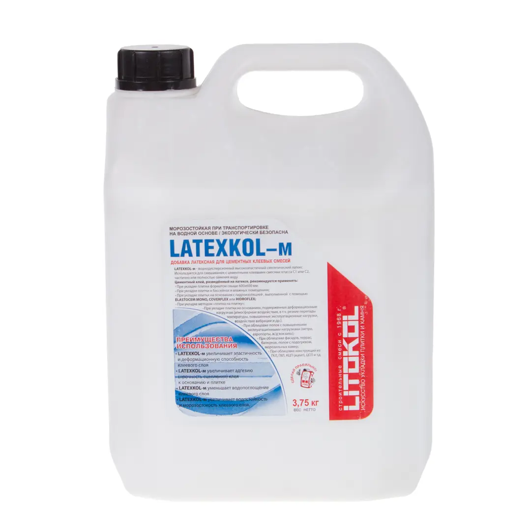 Добавка для цементных клеев Litokol Latexkol 3.75 кг latexkol m