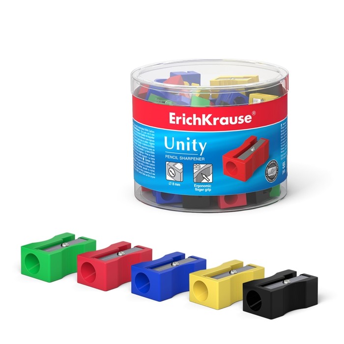 

Точилка 1 отверстие ErichKrause Unity, отверстие диаметром 8 мм, микс