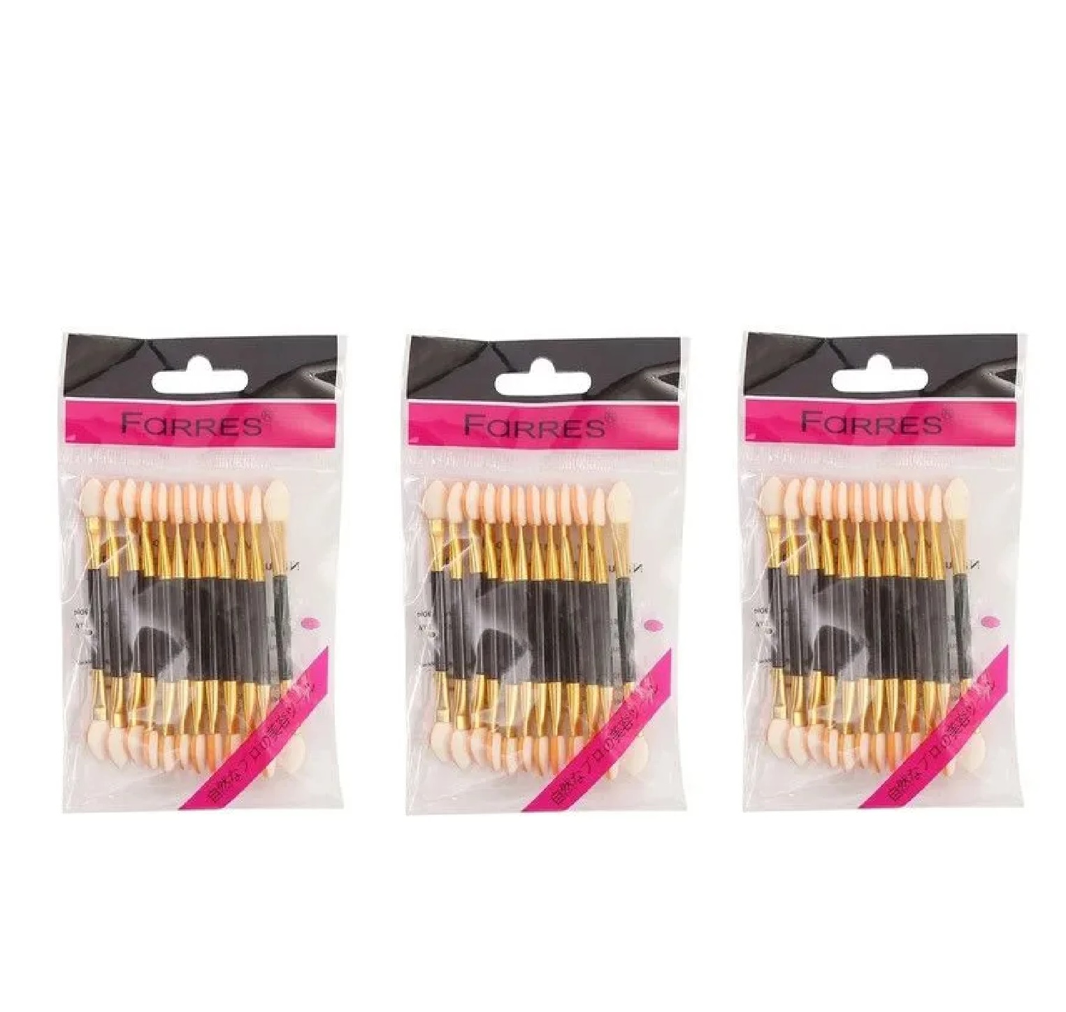 

Аппликатор Farres cosmetic АР-4 для теней 3 шт, Черный, АР-4