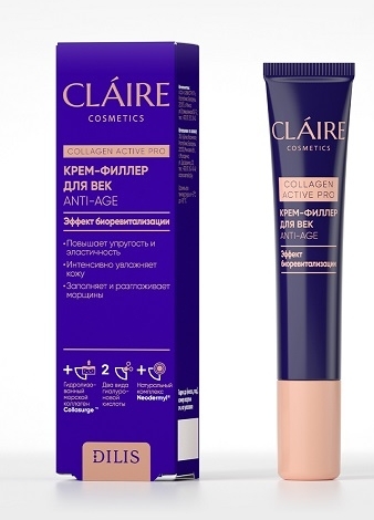 Крем-филлер для век Claire Cosmetics Collagen Active Pro Anti-age с коллагеном, 15 мл