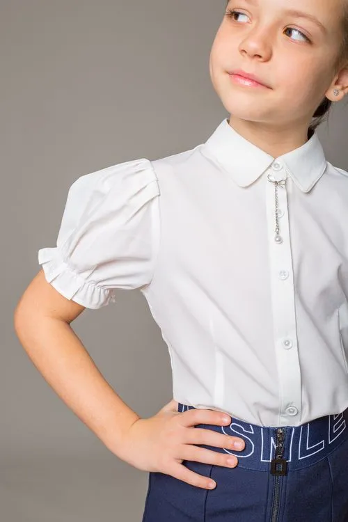 

Блузка детская Deloras C63168S, белый, 152, C63168S