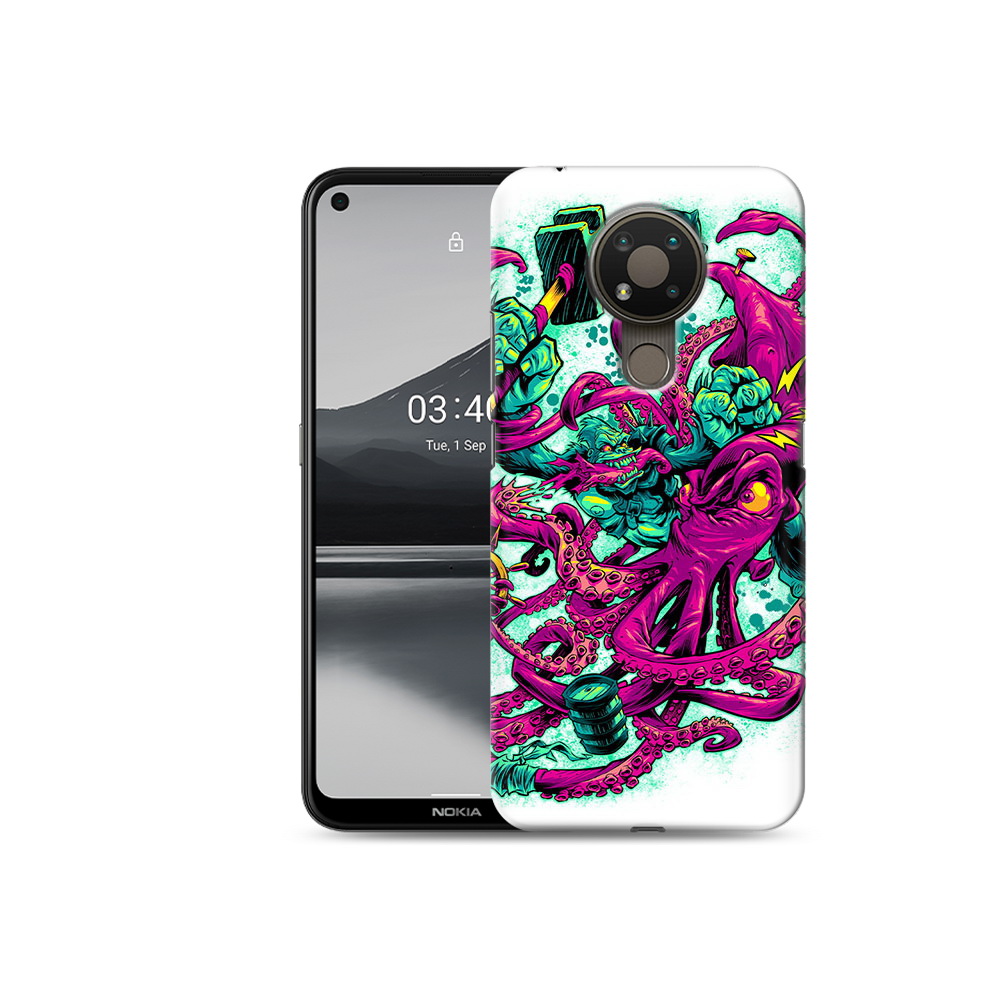 

Чехол MyPads Tocco для Nokia 3.4 фиолетовый кракен, Прозрачный, Tocco