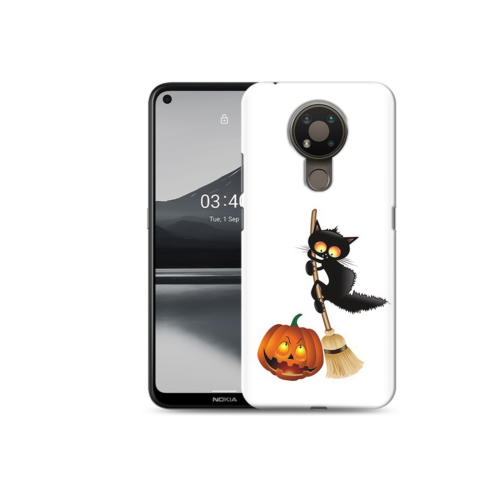 

Чехол MyPads Tocco для Nokia 3.4 хэлуинский котик, Прозрачный, Tocco