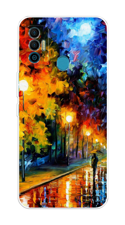 

Чехол на Tecno Spark 7 "Безлюдная улочка", Оранжевый;желтый;синий, 301050-1