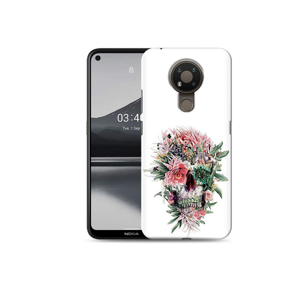 

Чехол MyPads Tocco для Nokia 3.4 череп из цветов, Прозрачный, Tocco