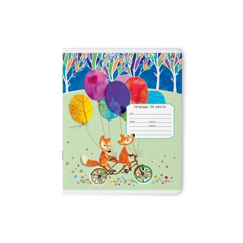 

Тетрадь школьная Альт 7-24-060/2 Веселый лис линейка 24 листа A5 1 шт, Веселый лис