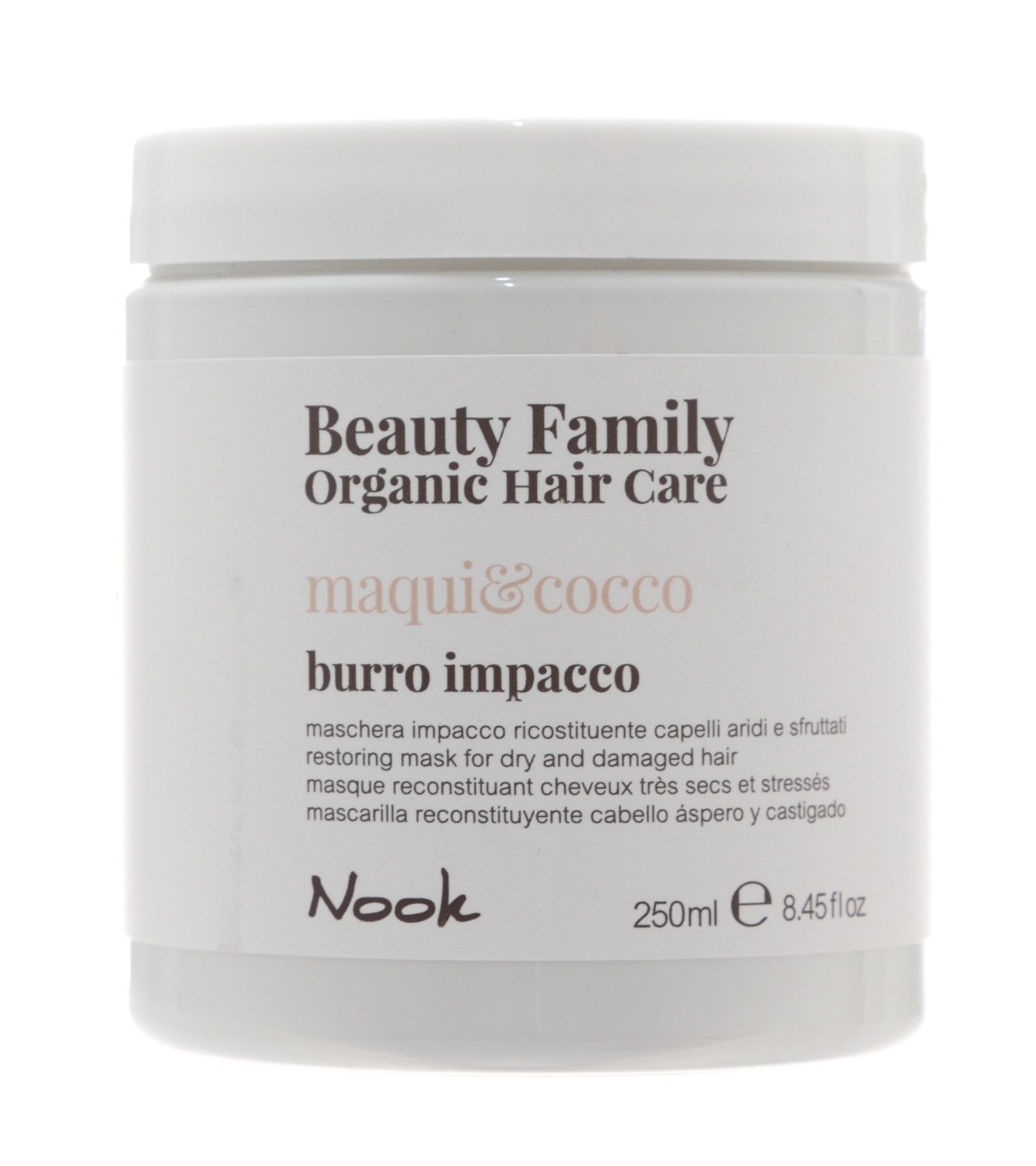 

Восстанавливающая маска для сухих и поврежденных волос Burro Impacco Maqui&Cocco 250 мл