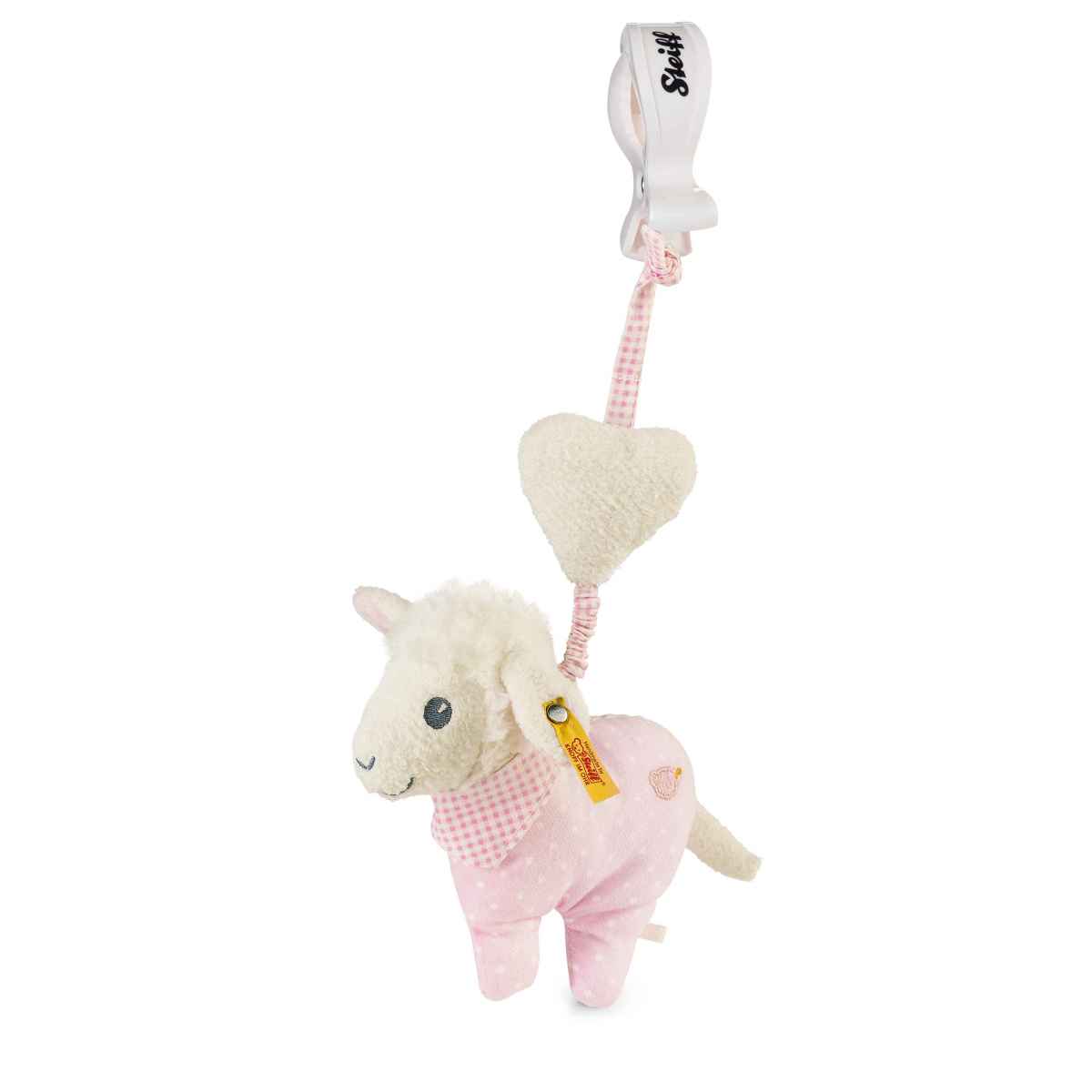 Мягкая игрушка Steiff Sweet Dreams Lamb Pendant Pink Штайф Барашек Подвесная Погремушка картон ной 10цв 10л а4 розовый барашек мелов бумага ная 08цв 16л а4 склейка