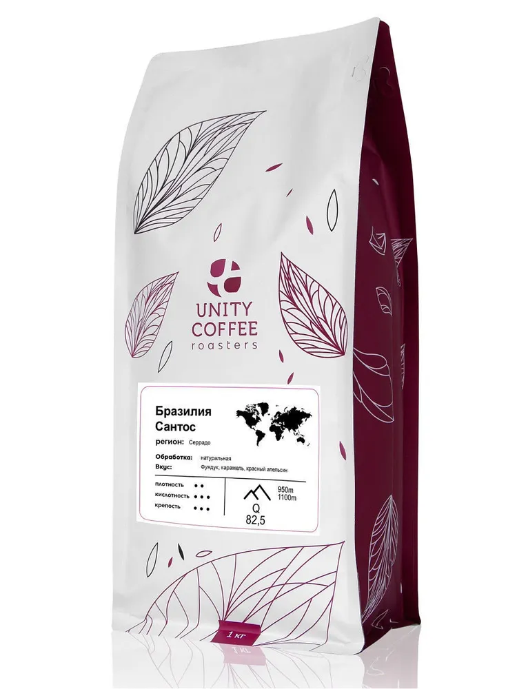

Кофе молотый Unity coffee Бразилия Сантос 1кг