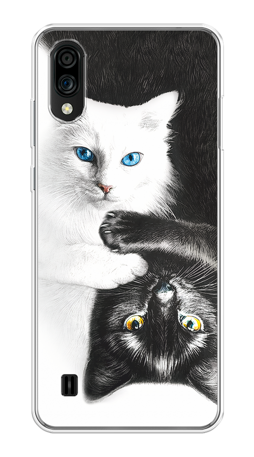 

Чехол на ZTE Blade A51 lite/Blade A5 (2020) "Коты Инь-Янь", Черный;белый;голубой, 134950-1