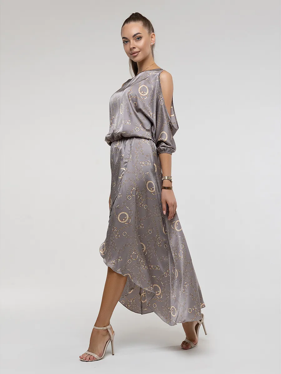 Платье женское Петербургский Швейный Дом 1396-9 серебристое 48 RU