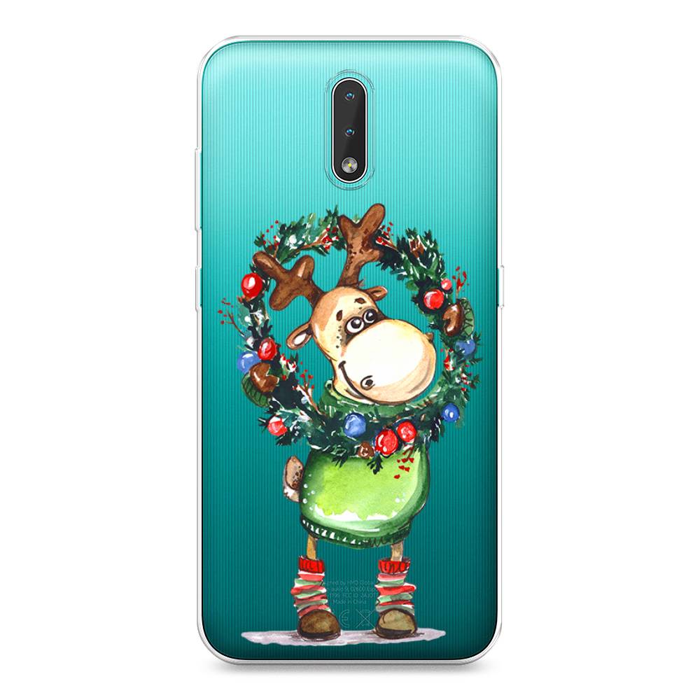 

Чехол на Nokia 2.3 "Олень с новогодним венком", 123250-4