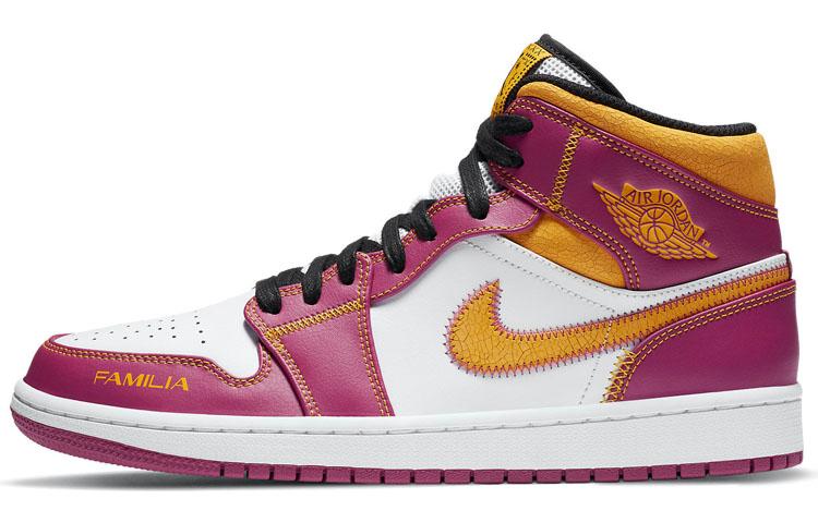 

Кеды унисекс Jordan Air Jordan 1 mid familia розовые 43 EU, Розовый, Air Jordan 1 mid familia