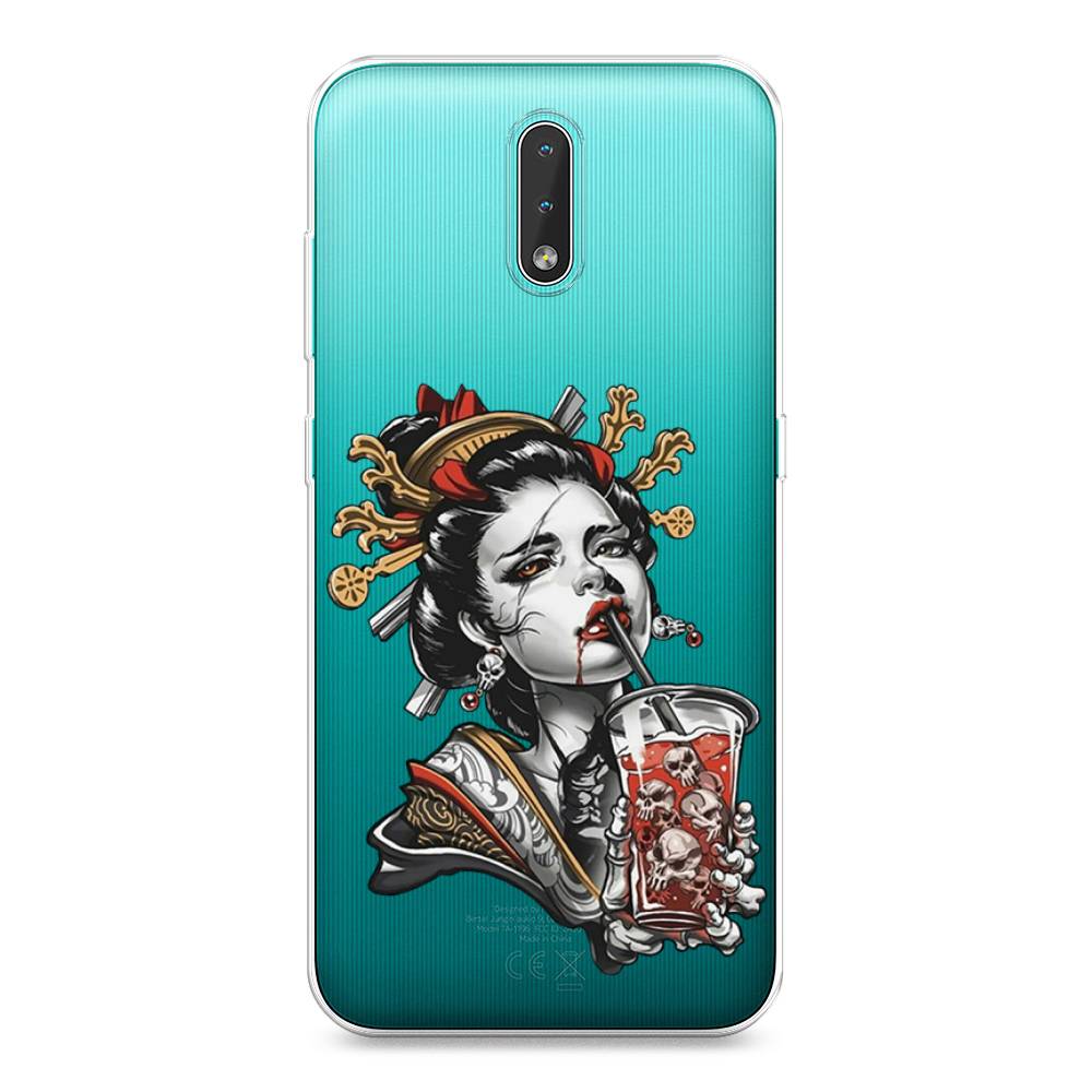 

Чехол на Nokia 2.3 "Опасная гейша", Красный;черный;серый, 123250-4