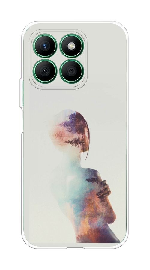 

Чехол на Honor X8B "Девушка-лес", Розовый;голубой;серый, 6123250-1