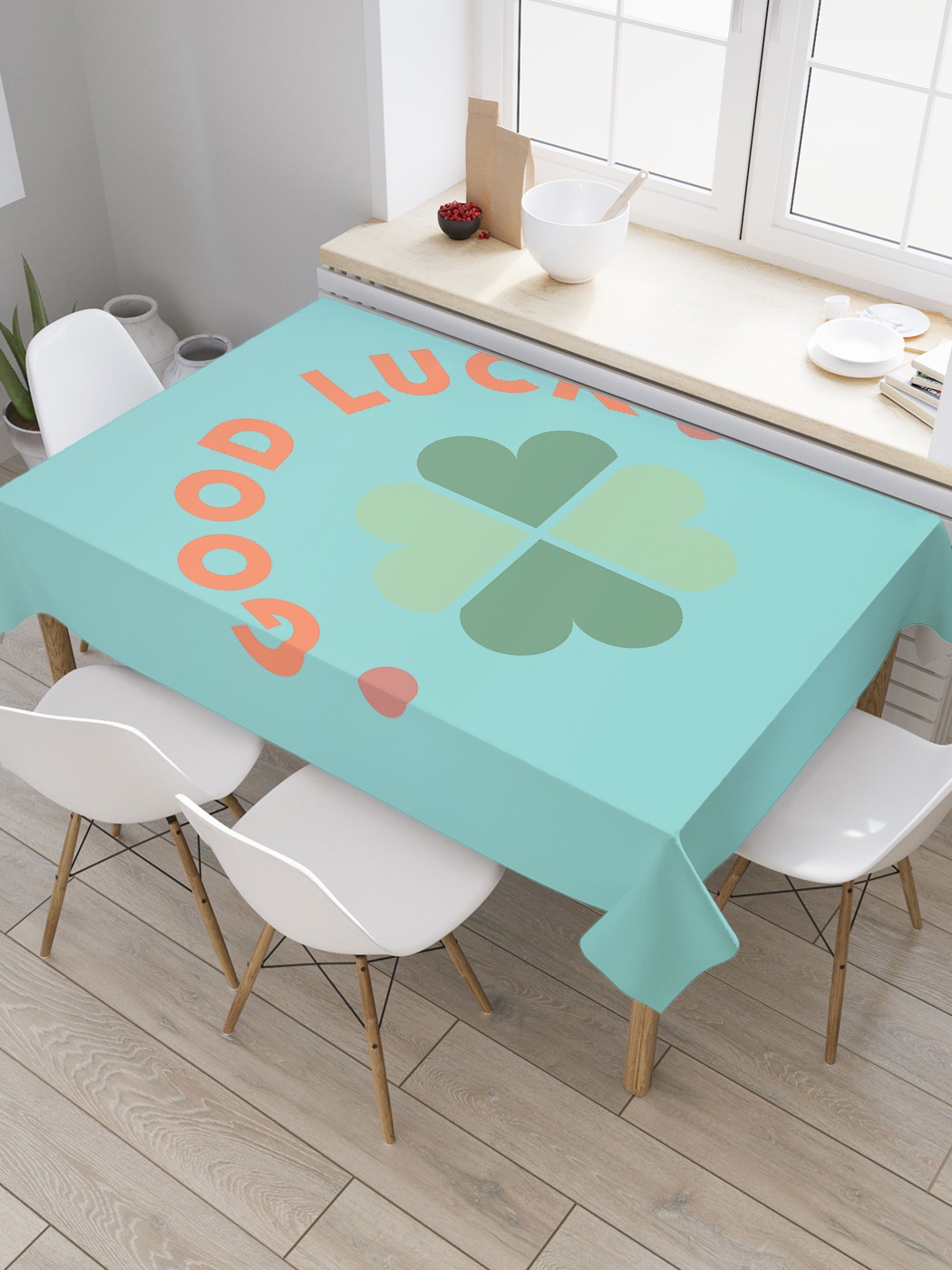 

Скатерть JoyArty "Счастливый четырехлепестковый клевер" из оксфорда, 180x145 см, Зеленый, Счастливый четырехлепестковый клевер