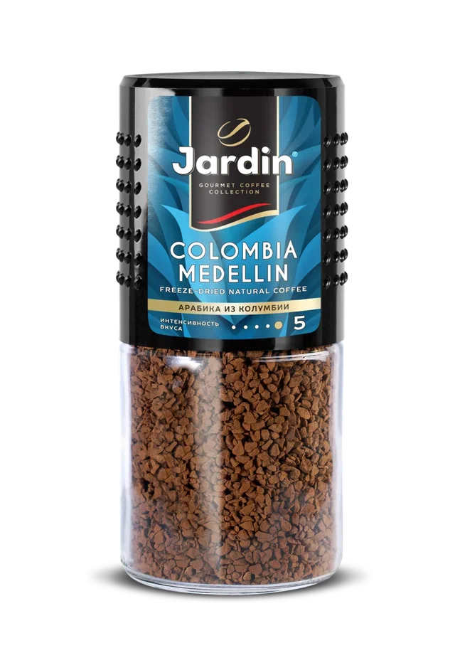 Кофе растворимый Jardin Colombia Medellin сублимированный, тёмная обжарка, 95 г