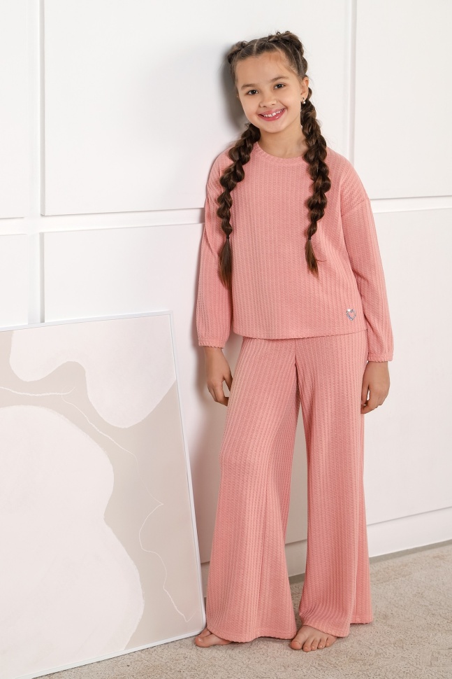 Пижама детская Violeta Вафелька-1, розовый, 146