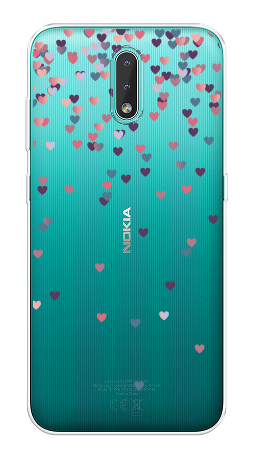 

Чехол на Nokia 2.3 "Посыпка сердечки", Розовый;фиолетовый, 123250-3