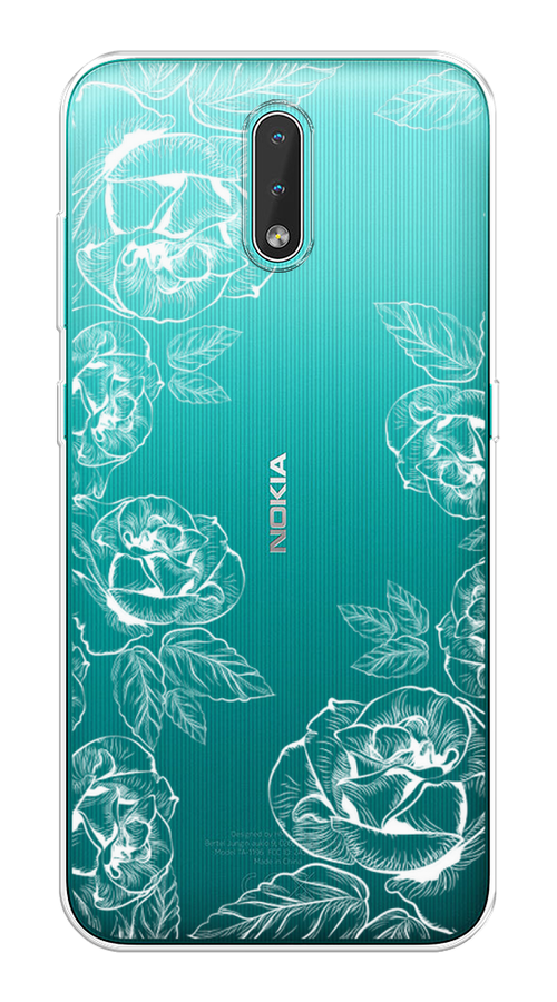 

Чехол на Nokia 2.3 "Розы графика", Черный;серый, 123250-2