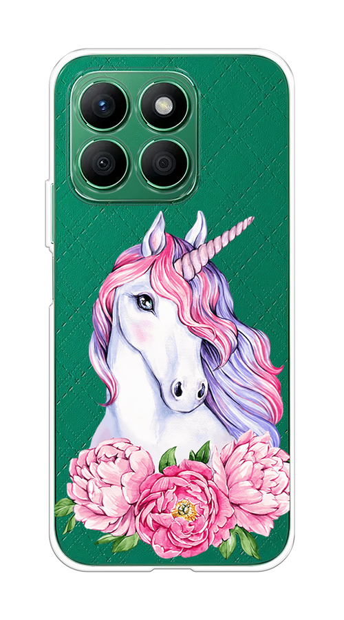 

Чехол на Honor X8B "Единорог с пионами", Розовый;белый;зеленый, 6123250-1
