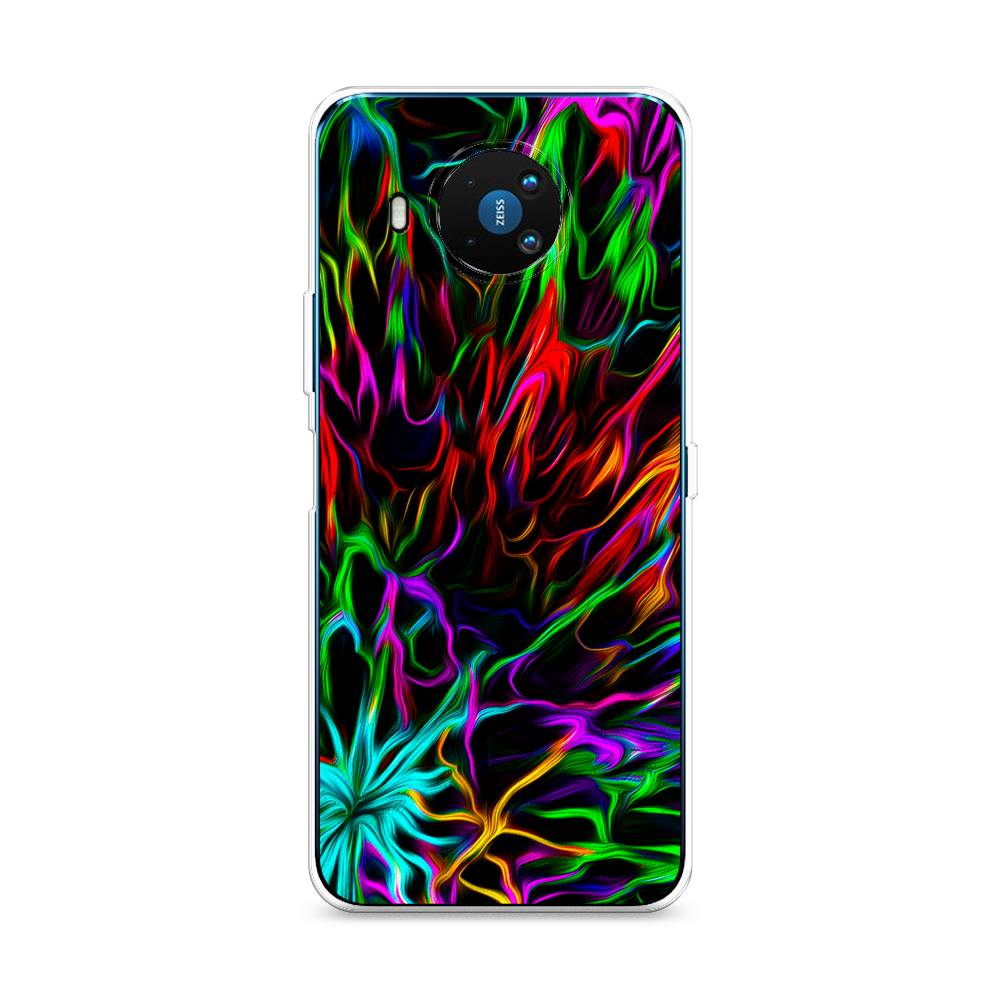

Чехол на Nokia 8.3 "Разноцветные разводы", Голубой;зеленый;оранжевый, 123550-3