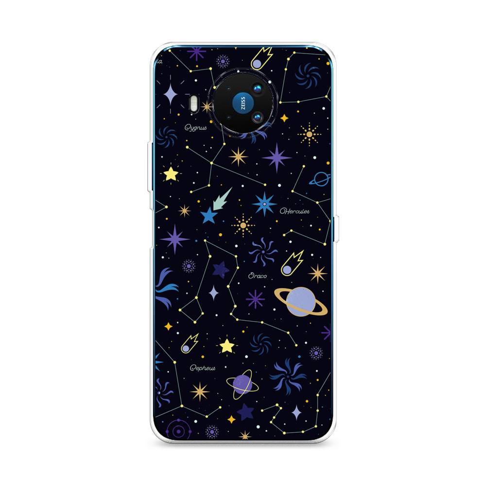 

Чехол на Nokia 8.3 "Цветной космос", Желтый, 123550-2
