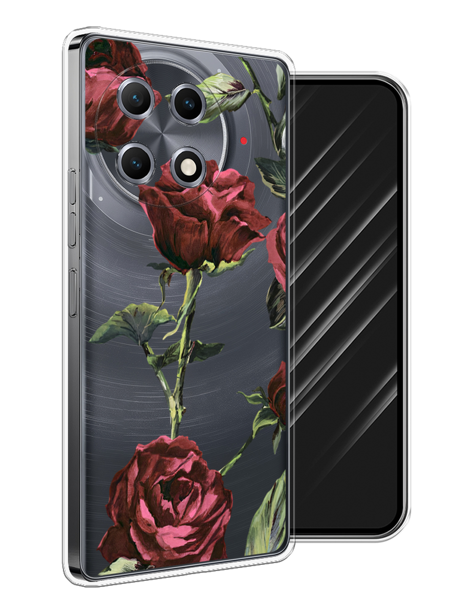 

Чехол Awog на Tecno Camon 30S "Бордовые розы фон", Бордовый, 309650-1