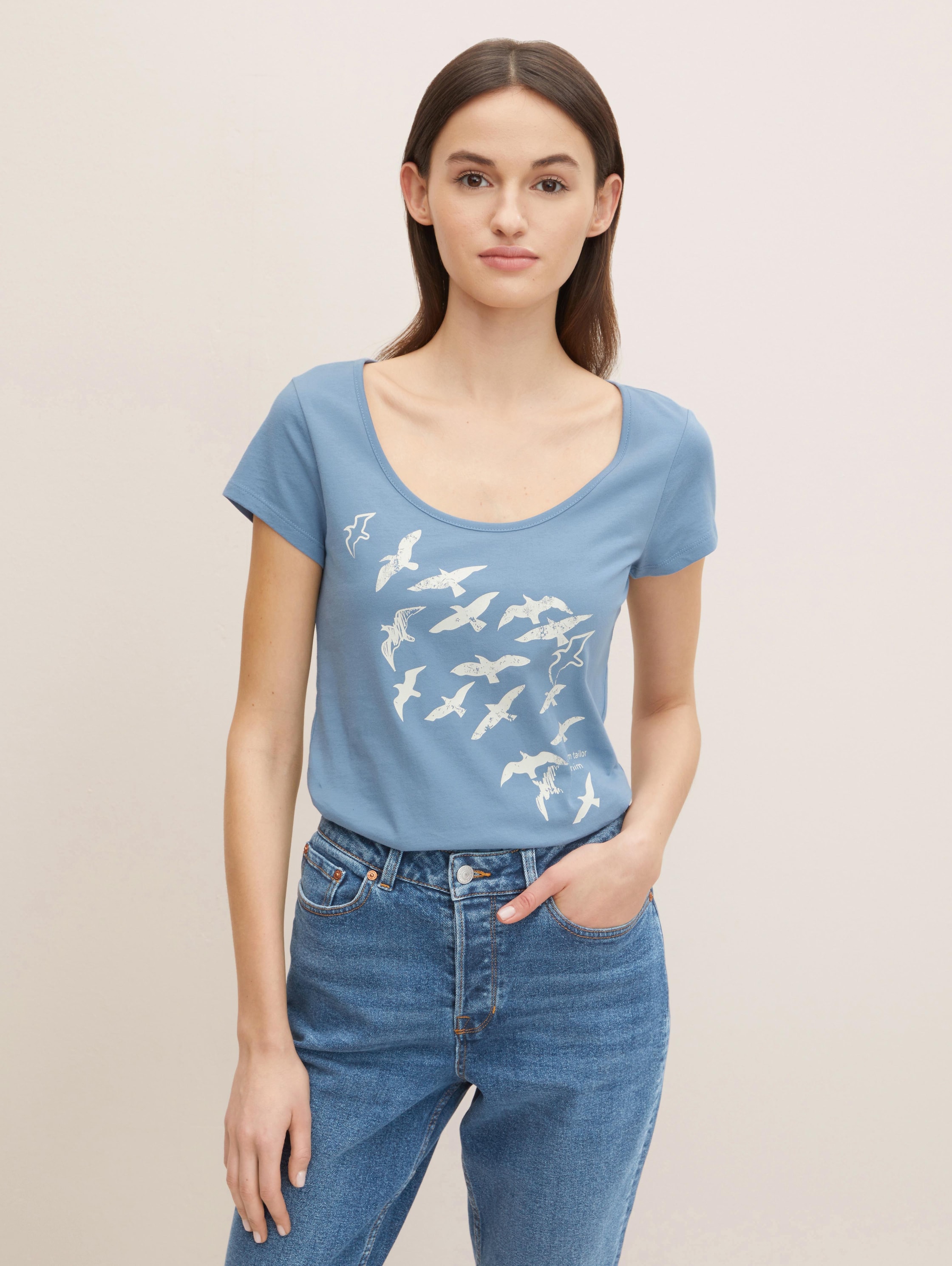 

Футболка женская TOM TAILOR 1032392 голубая S, 1032392