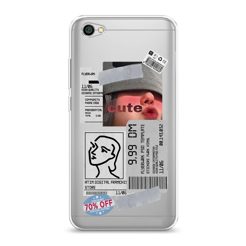 

Чехол на Xiaomi Redmi Note 5A "Cute girl collage", Розовый;серый;голубой, 32250-6
