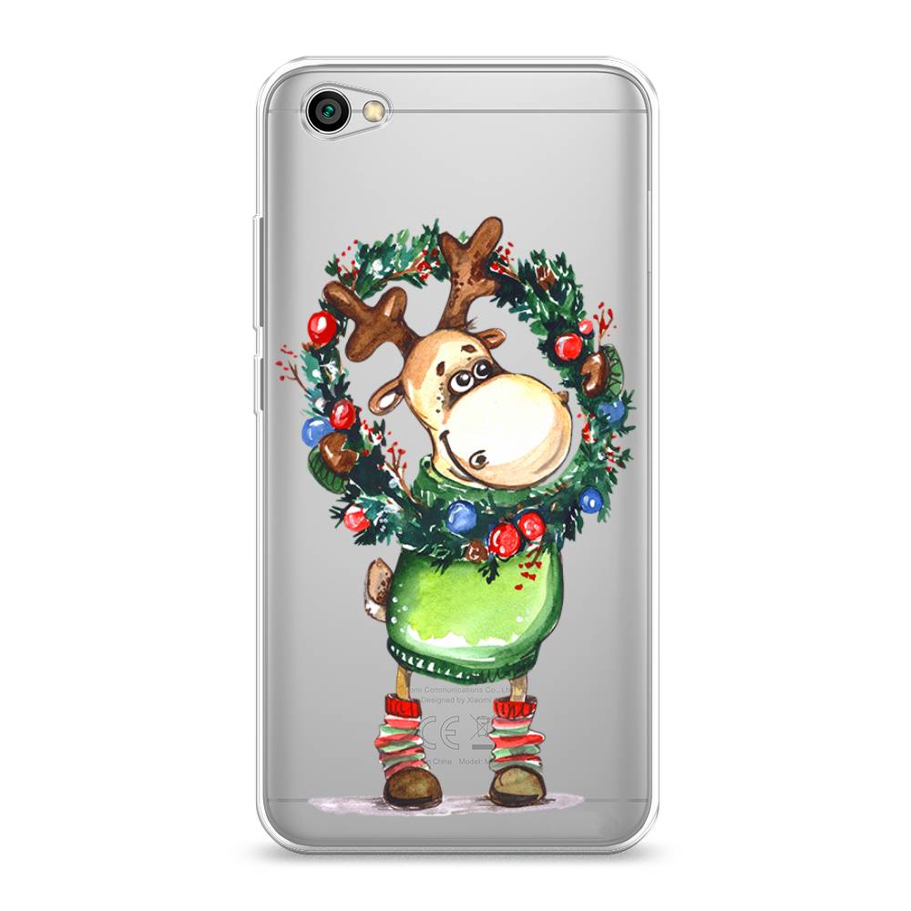 

Чехол на Xiaomi Redmi Note 5A "Олень с новогодним венком", 32250-4