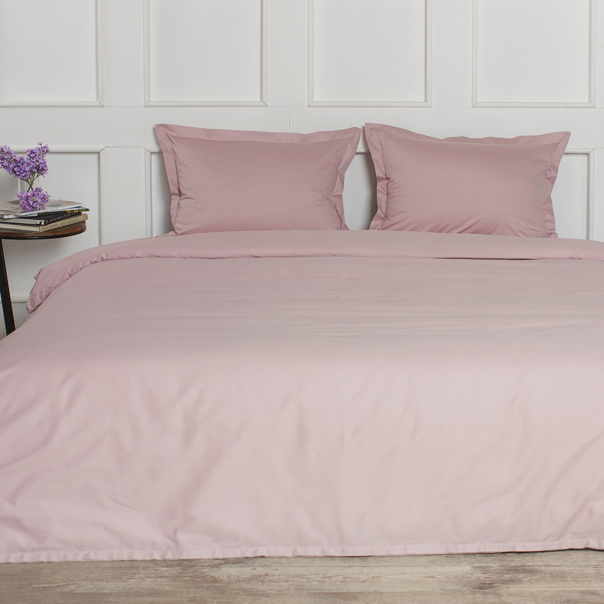 Комплект постельного белья La Prima Сатин однотонный жемчужно-розовый
