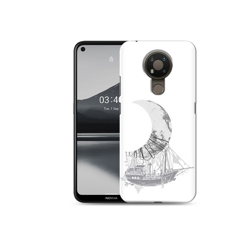 

Чехол MyPads Tocco для Nokia 3.4 черно белый корабль полумесяц, Прозрачный, Tocco