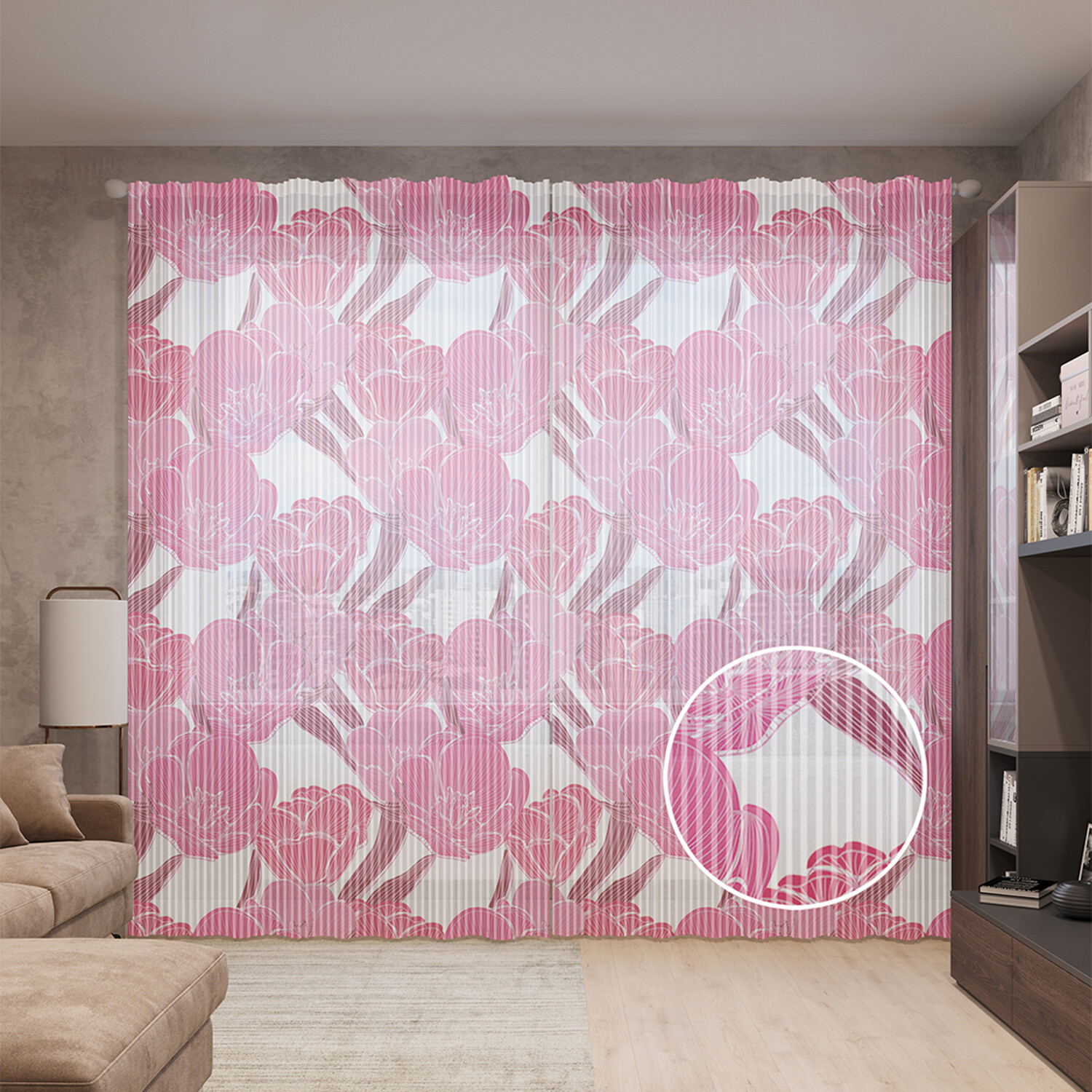 

Тюль вуаль на шторной ленте с принтом JoyArty "Весеннее цветение", 310х265 см, Весеннее цветение