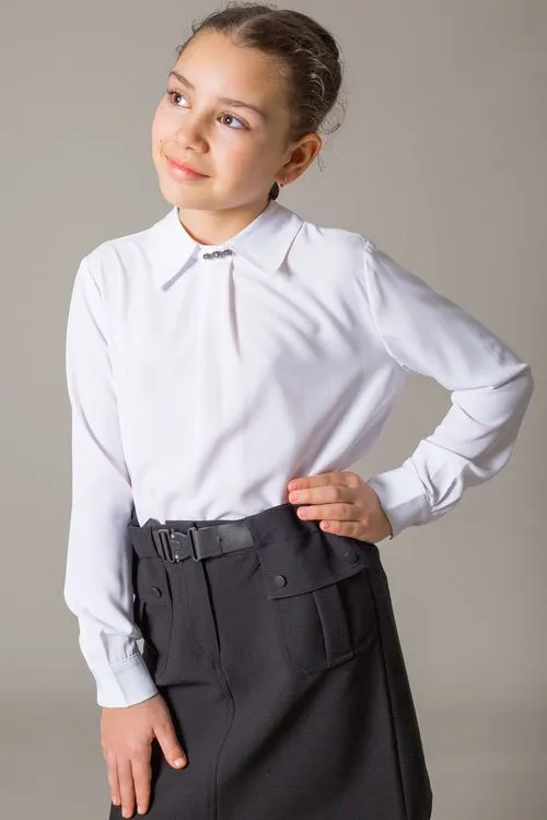 

Блузка детская Deloras C63340, белый, 146, C63340