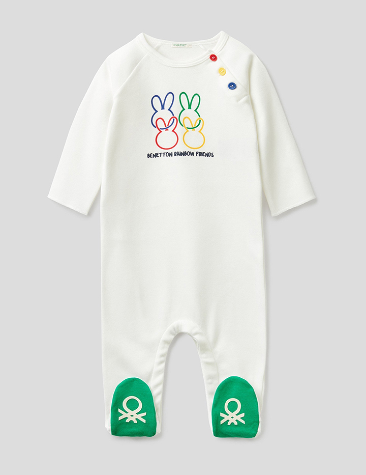 фото Комбинезон детский united colors of benetton 21a_3aoumt163_074 белый р.74