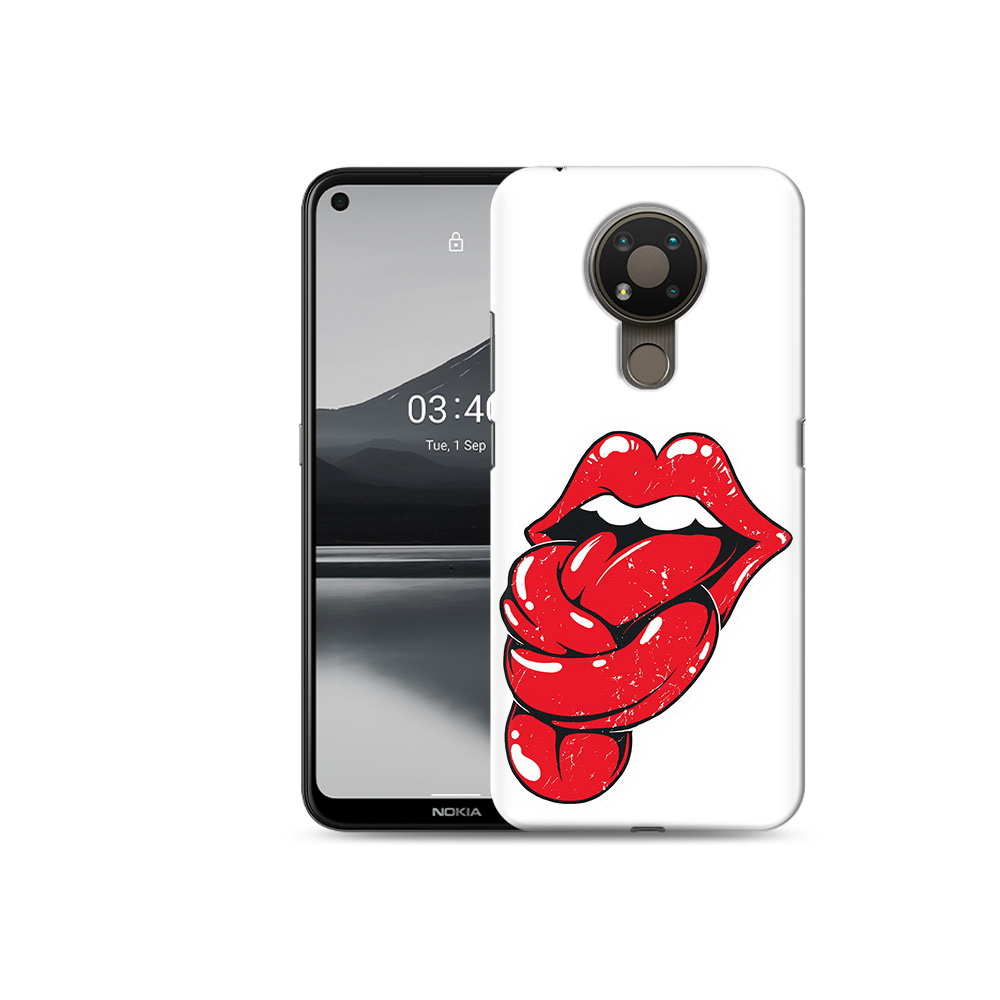 

Чехол MyPads Tocco для Nokia 3.4 яркие губы с языком, Прозрачный, Tocco