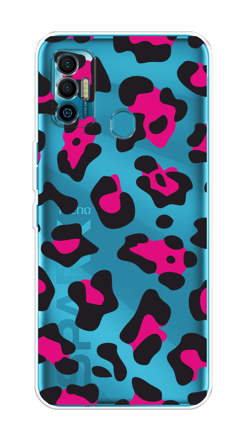 

Чехол на Tecno Spark 7 "Pink cow spots", Черный;розовый, 301050-1