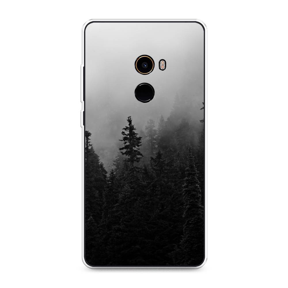 

Чехол на Xiaomi Mi Mix 2 "Туманный лес", Серый;черный, 32550-2