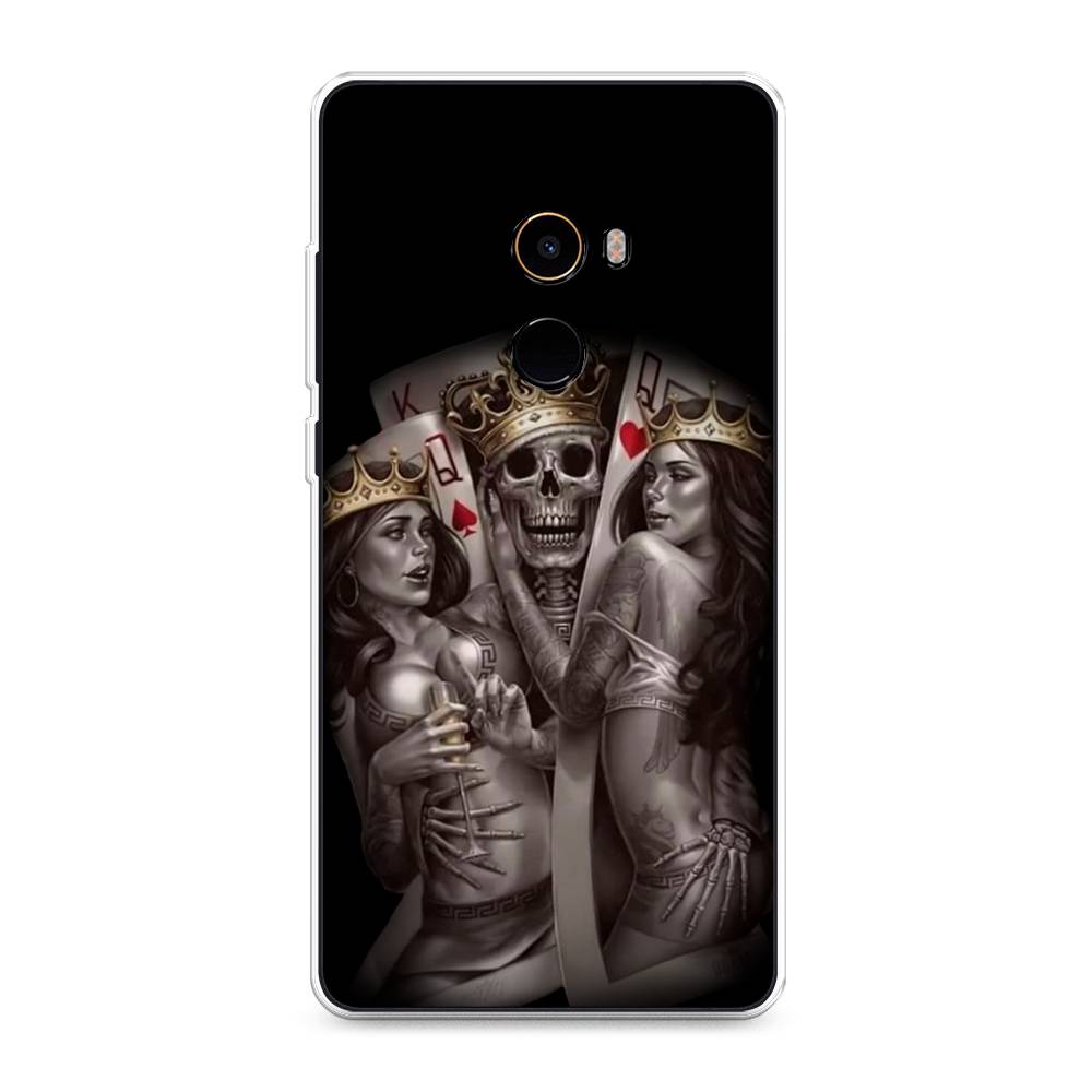 

Чехол на Xiaomi Mi Mix 2 "Карты король и королевы", Серый;желтый, 32550-6