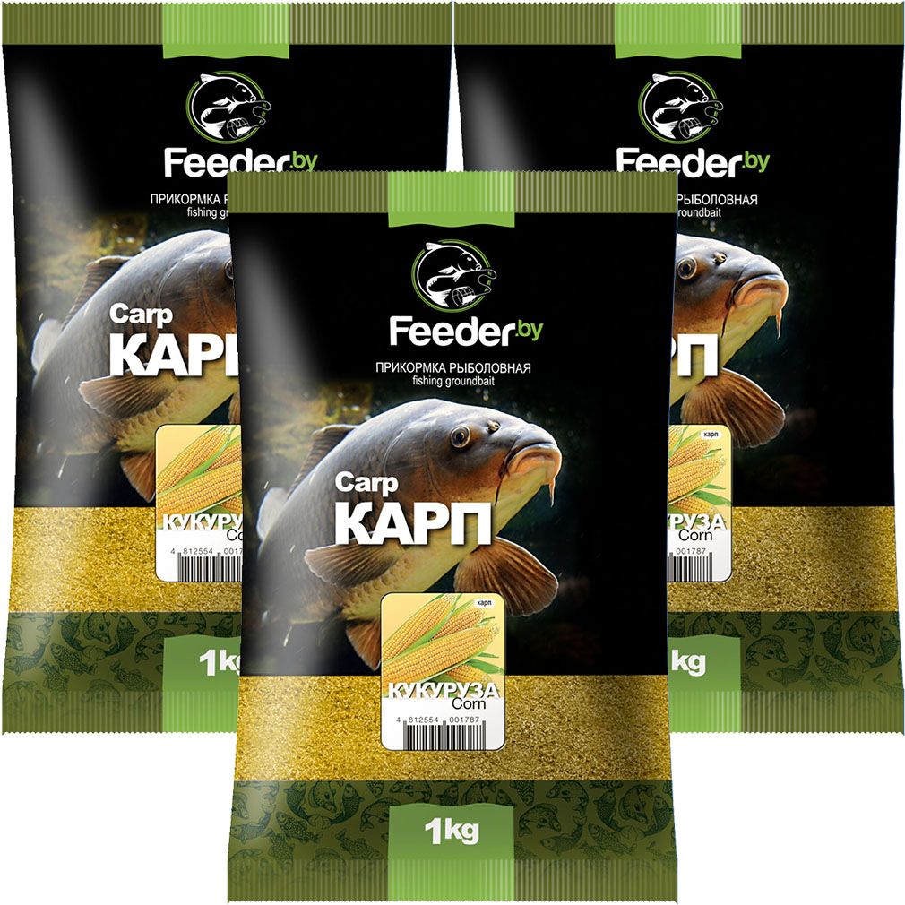 

Прикормка Feeder.by Original Carp Corn 3 упаковки, Разноцветный, Original