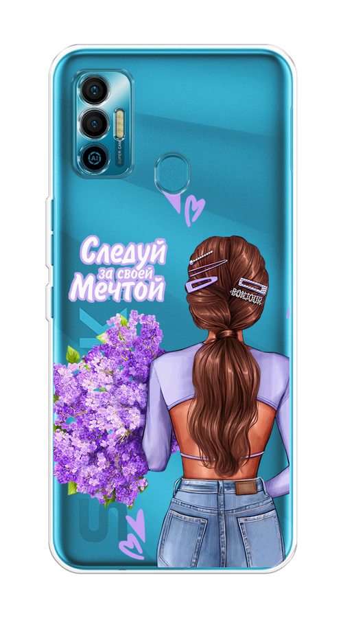 

Чехол на Tecno Spark 7 "Следуй за своей мечтой", Фиолетовый;коричневый, 301050-1