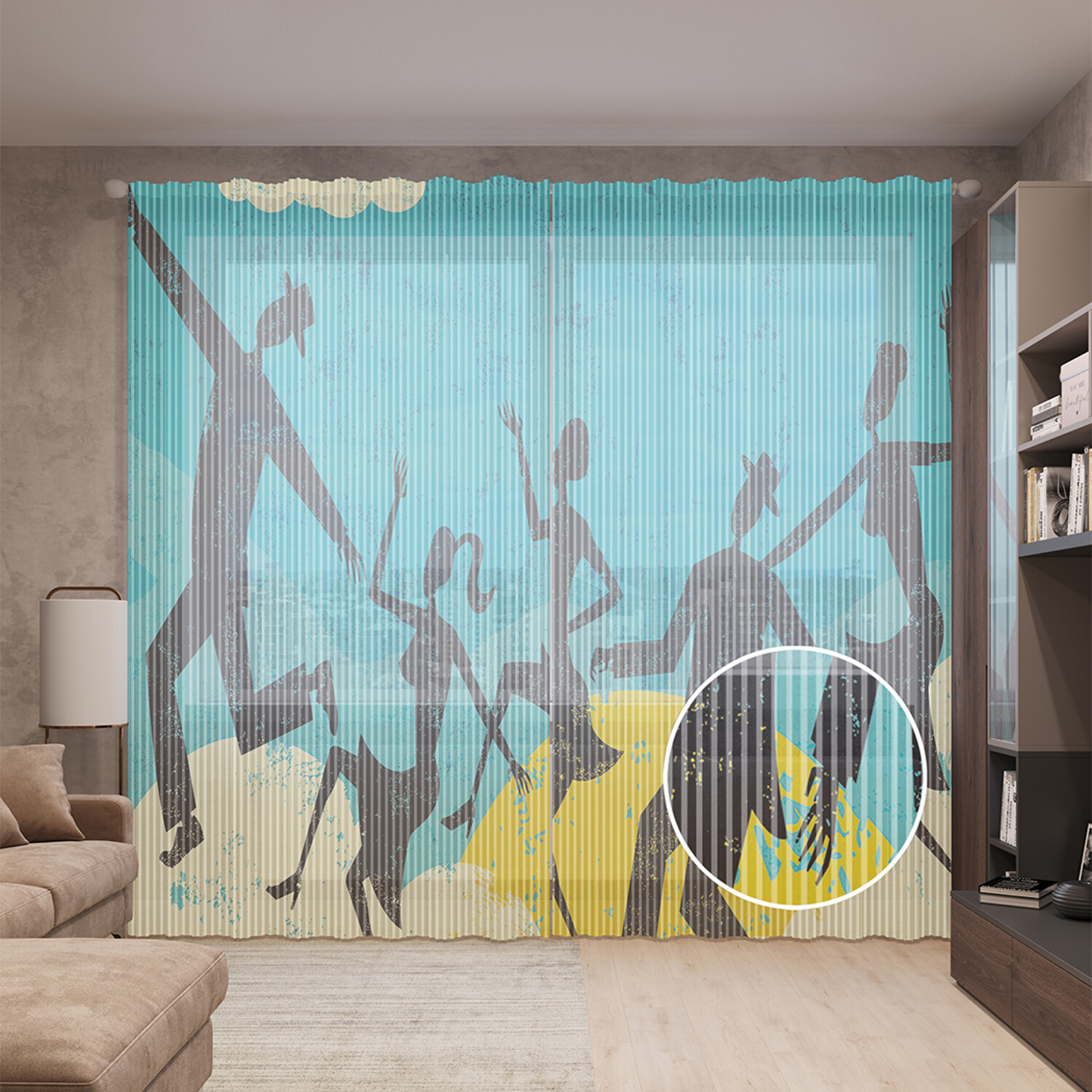 

Тюль вуаль на шторной ленте с принтом JoyArty "Дикие танцы", 310х265 см, Дикие танцы