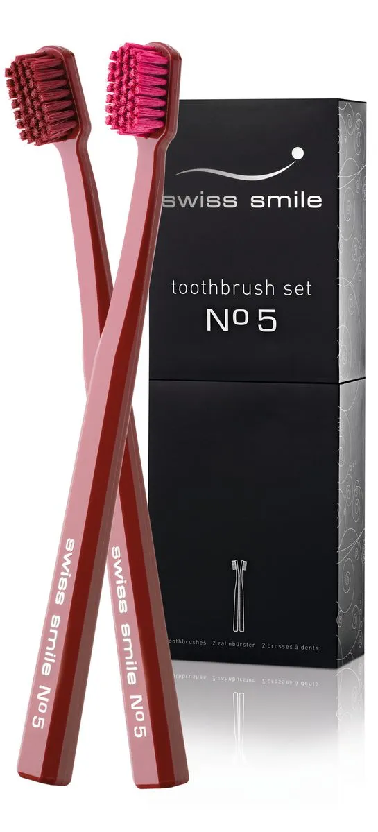 фото Набор зубных щеток swiss smile toothbrush set №5 красные, 2 шт.