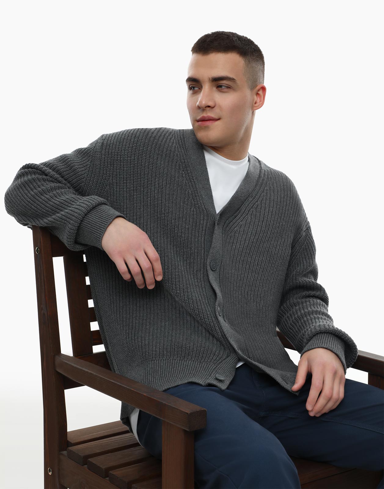 

Кардиган мужской Gloria Jeans BSW002096 серый XS, BSW002096